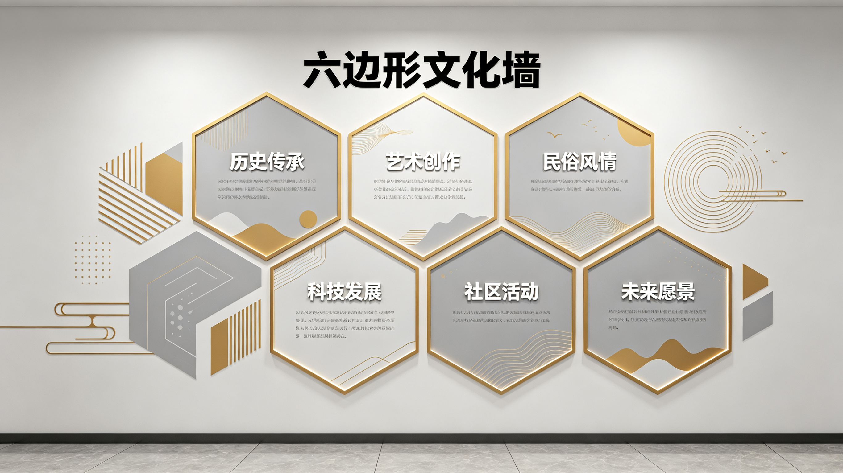 商南企业文化墙 | 六边形信息美学